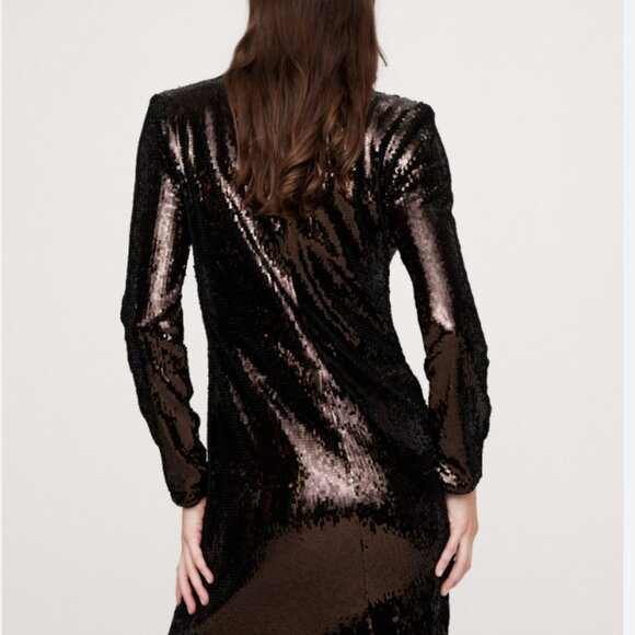 NWT Banana Republic Stretch-Sequin Mini Dress in Brown Size XS - Picture 2 of 8